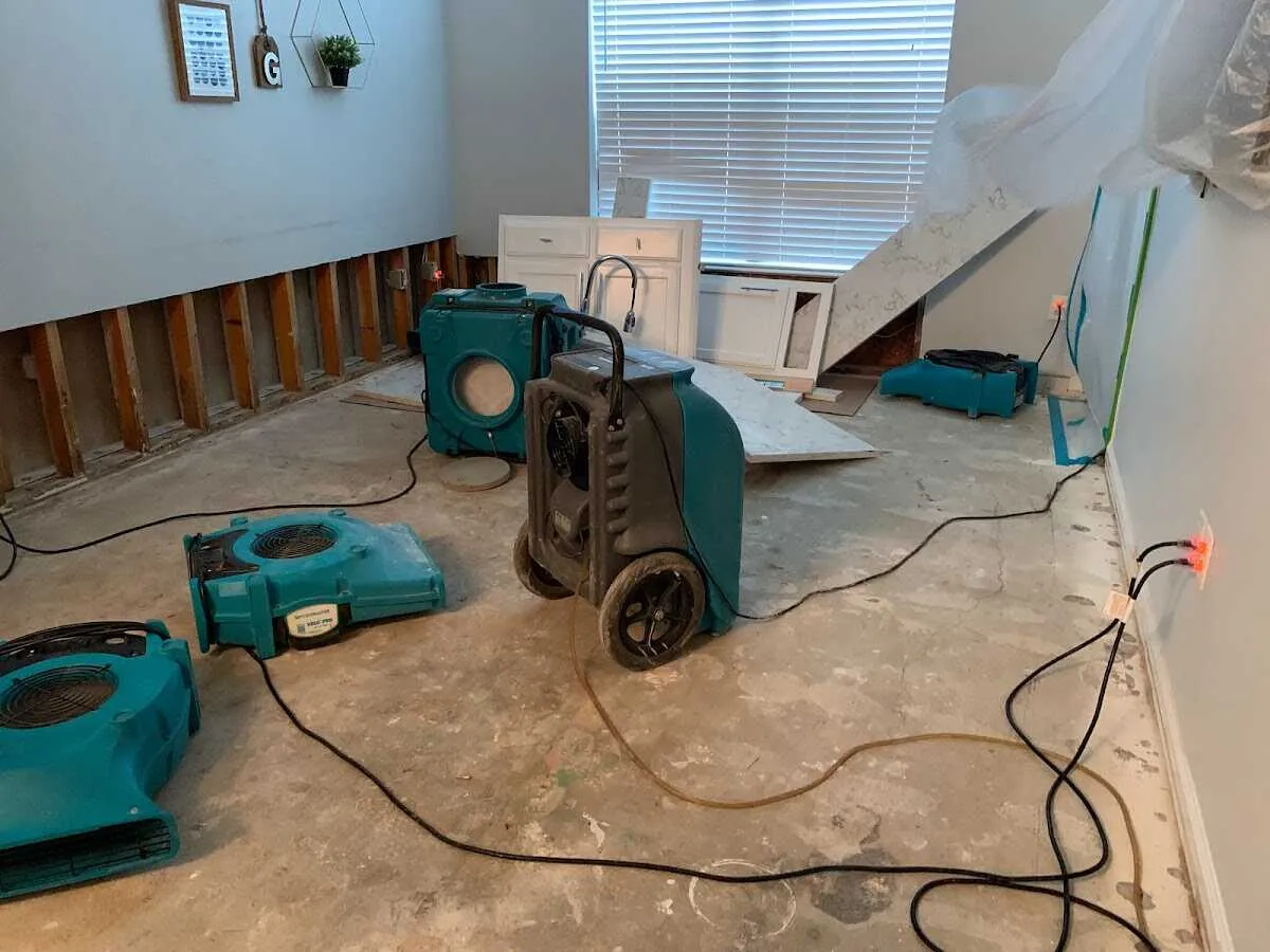 Dehumidifier in flood-cut room for Water Extraction & Removal in Forestdale
